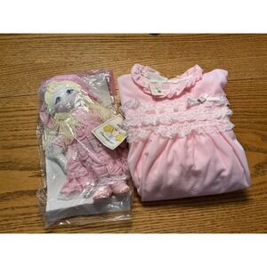 1988 vintage Kid Duds Treasured Dreams Pink Lace Doll & matching Pajamas